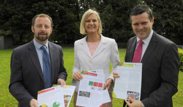 L to R: Paddy Phelan 3CEA CEO and IrBEA President, Minister of State Pippa Hackett and Seán Finan IrBEA CEO.