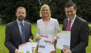 L to R: Paddy Phelan 3CEA CEO and IrBEA President, Minister of State Pippa Hackett and Seán Finan IrBEA CEO.
