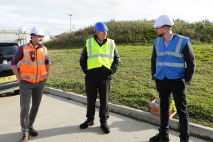 Minister Poots is pictured with Jake Harrison – Operational Manager, UK & Ireland, Bio Capital (L) and Dr David McKee – Chief Technical Officer, Bio Capital (R).