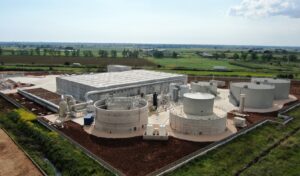 Anaergia’s Energia Ambiente facility in Pontinia, Italy, has been “Highly Commended” in the Best Biogas Plant above 1MWE category of the global 2023 Anaerobic Digestion and Biogas Industry Awards. Photo Credit: Anaergia