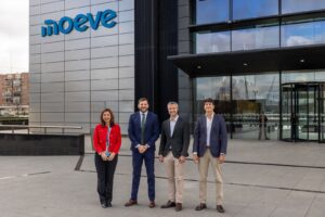From left to right: Ana M. Castelblanque, Head of Biomethane Business Growth at Moeve; Laureano Parrilla, Director of Pretium Renovables; Adrien Souchet, Director of Biomethane at Moeve; and Jesús Blas, COO of Pretium Renovables